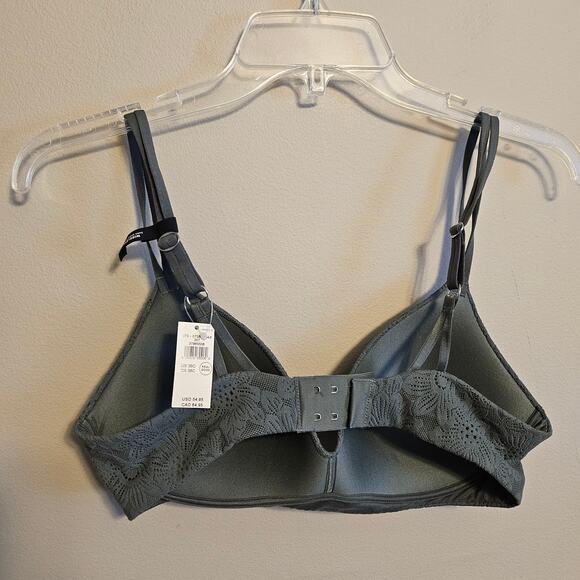 aerie Real Sunnie Wireless Bra 36C Green Lace - Picture 2 of 5